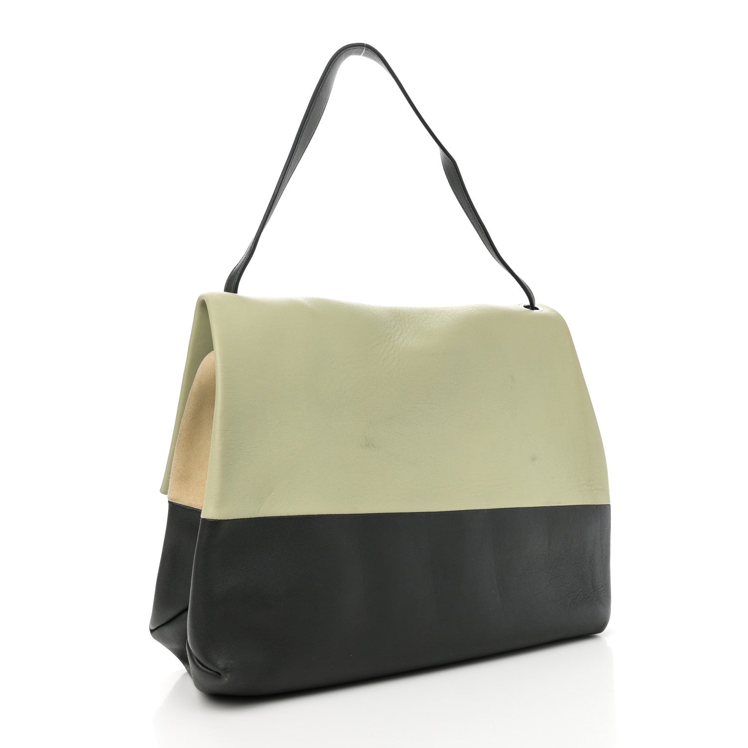Calfskin Suede All Soft Shoulder Bag Pistachio