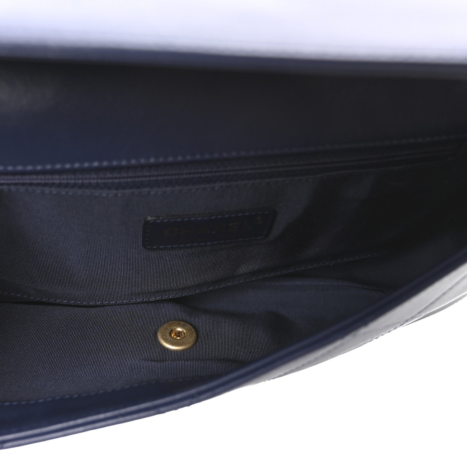Lambskin A Real Catch Flap Bag Navy Blue