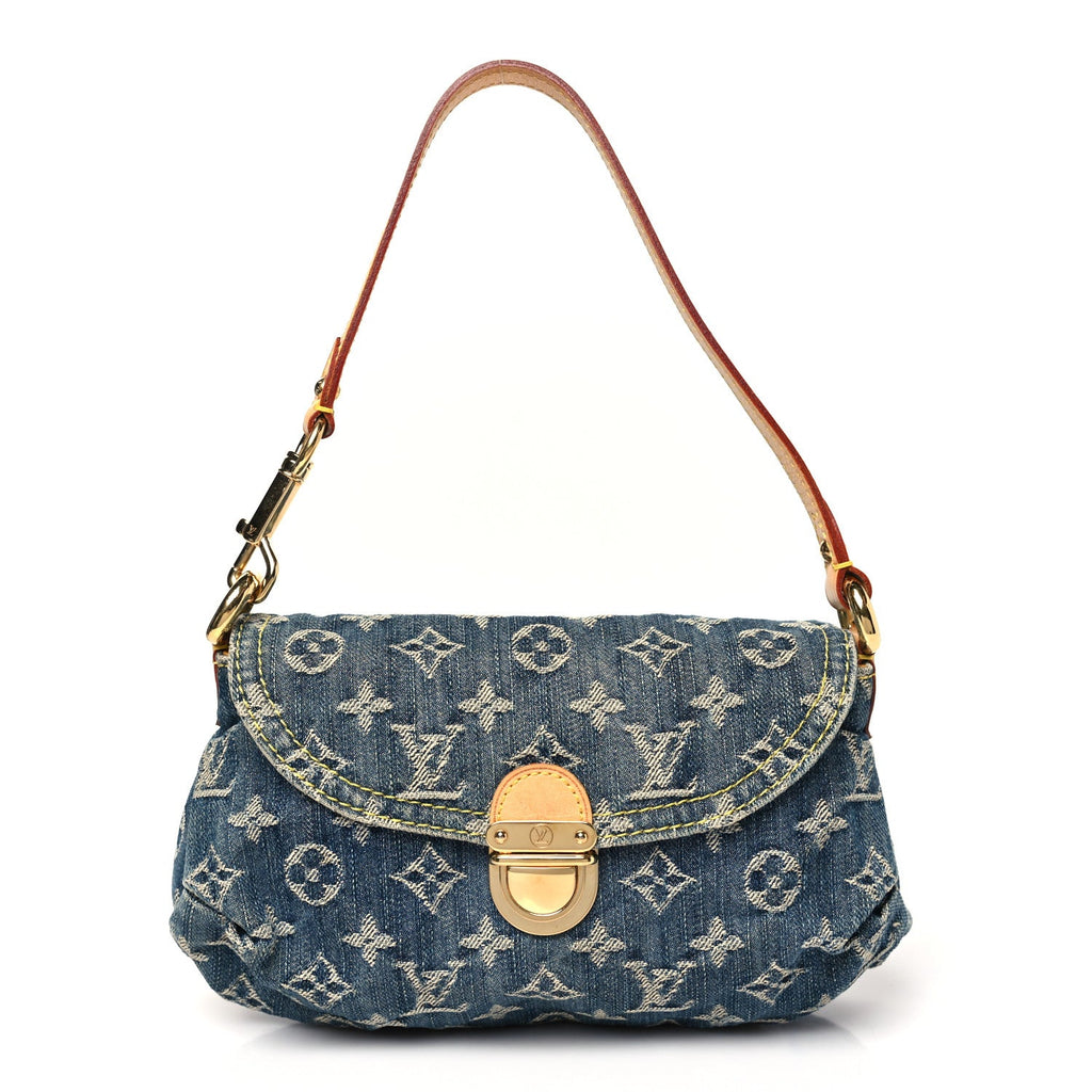 Monogram Denim Mini Pleaty Blue
