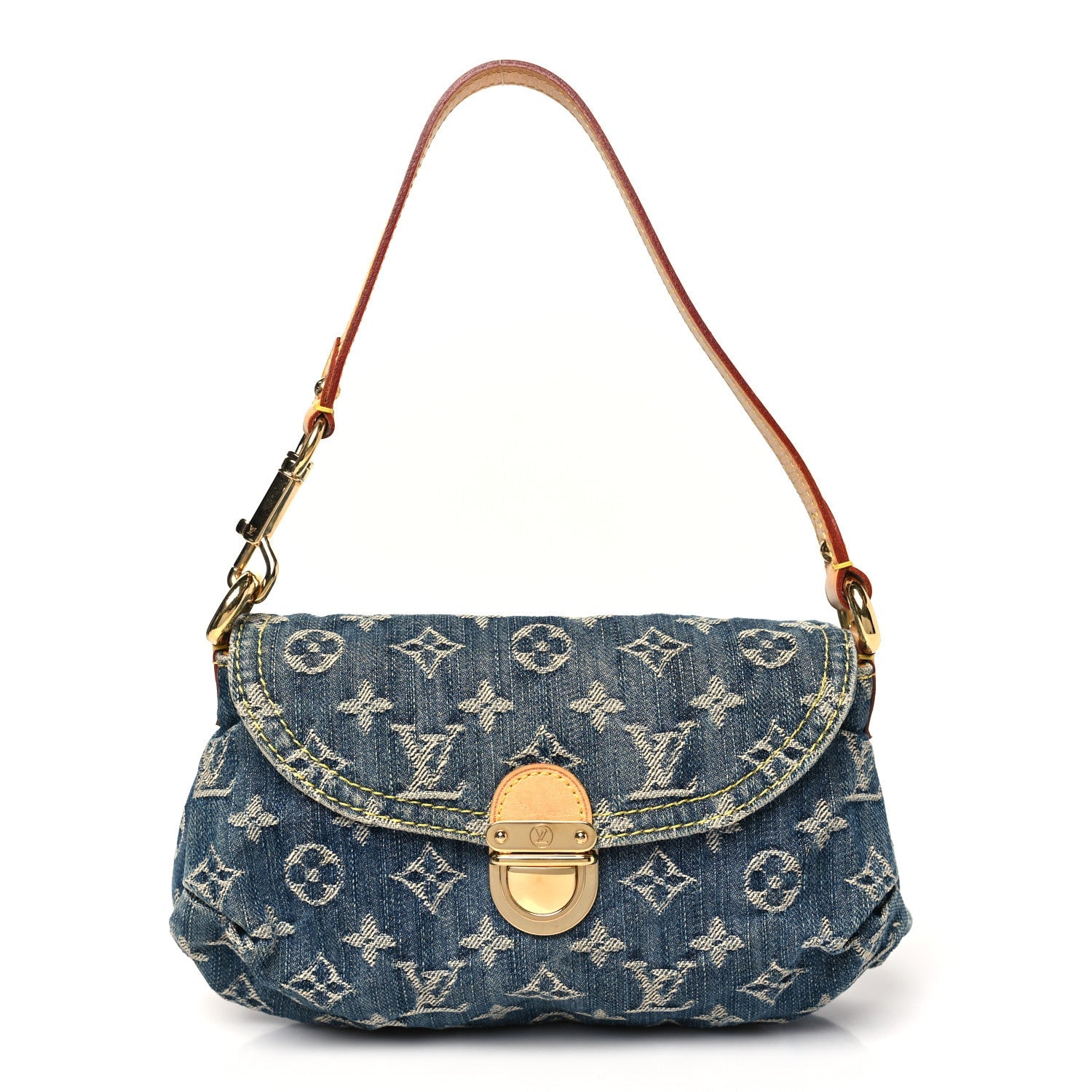 Monogram Denim Mini Pleaty Blue