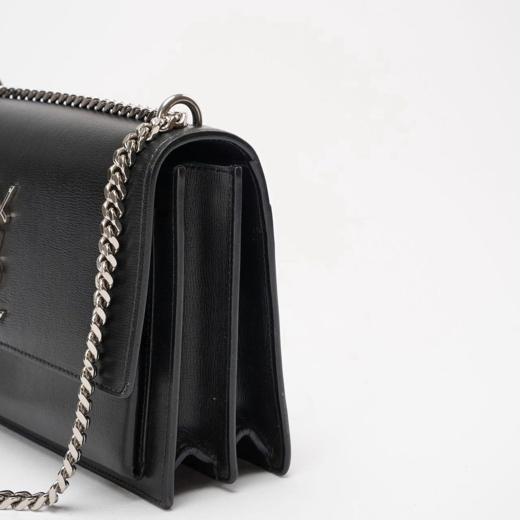 Saint Laurent Black Calfskin Medium Monogram Sunset
