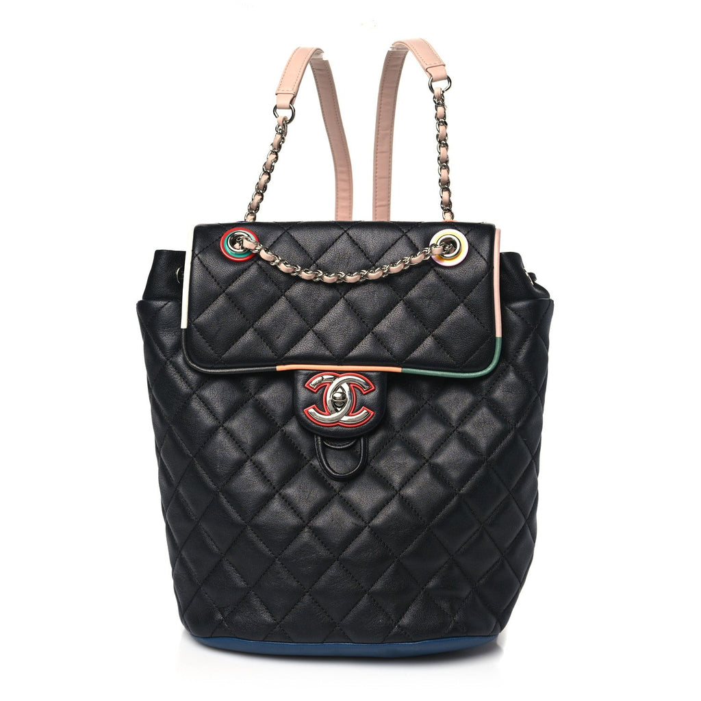 Lambskin Quilted Small Cuba Urban Spirit Backpack Black