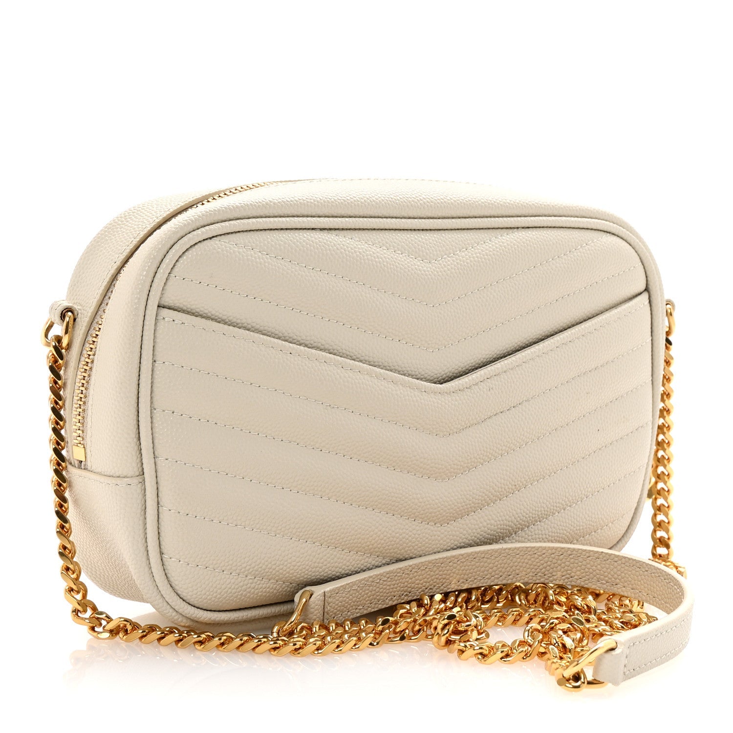 Grain De Poudre Matelasse Monogram Mini Lou Camera Bag Crema Soft