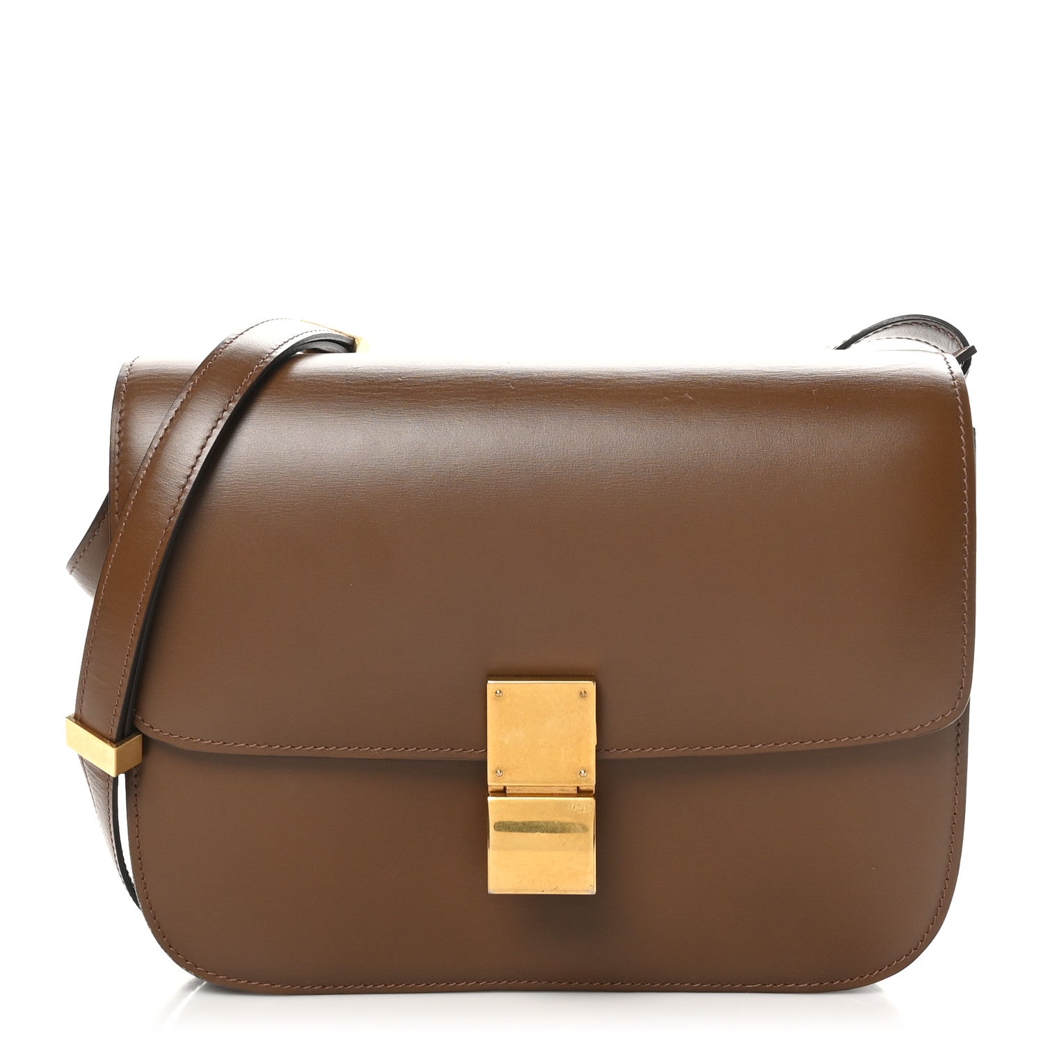 Box Calfskin Medium Classic Box Flap Bag Taupe