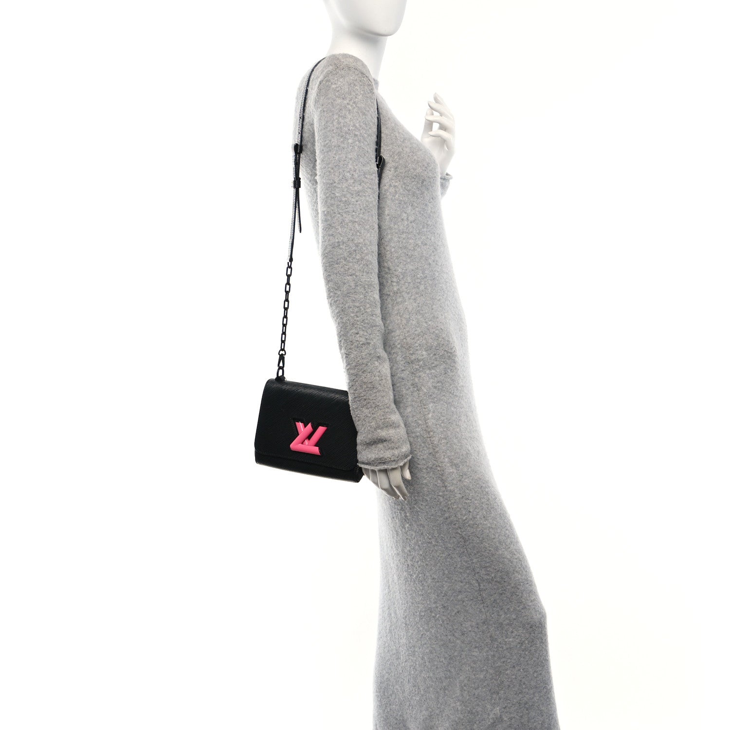Epi Twist Shoulder Bag PM Black Pink