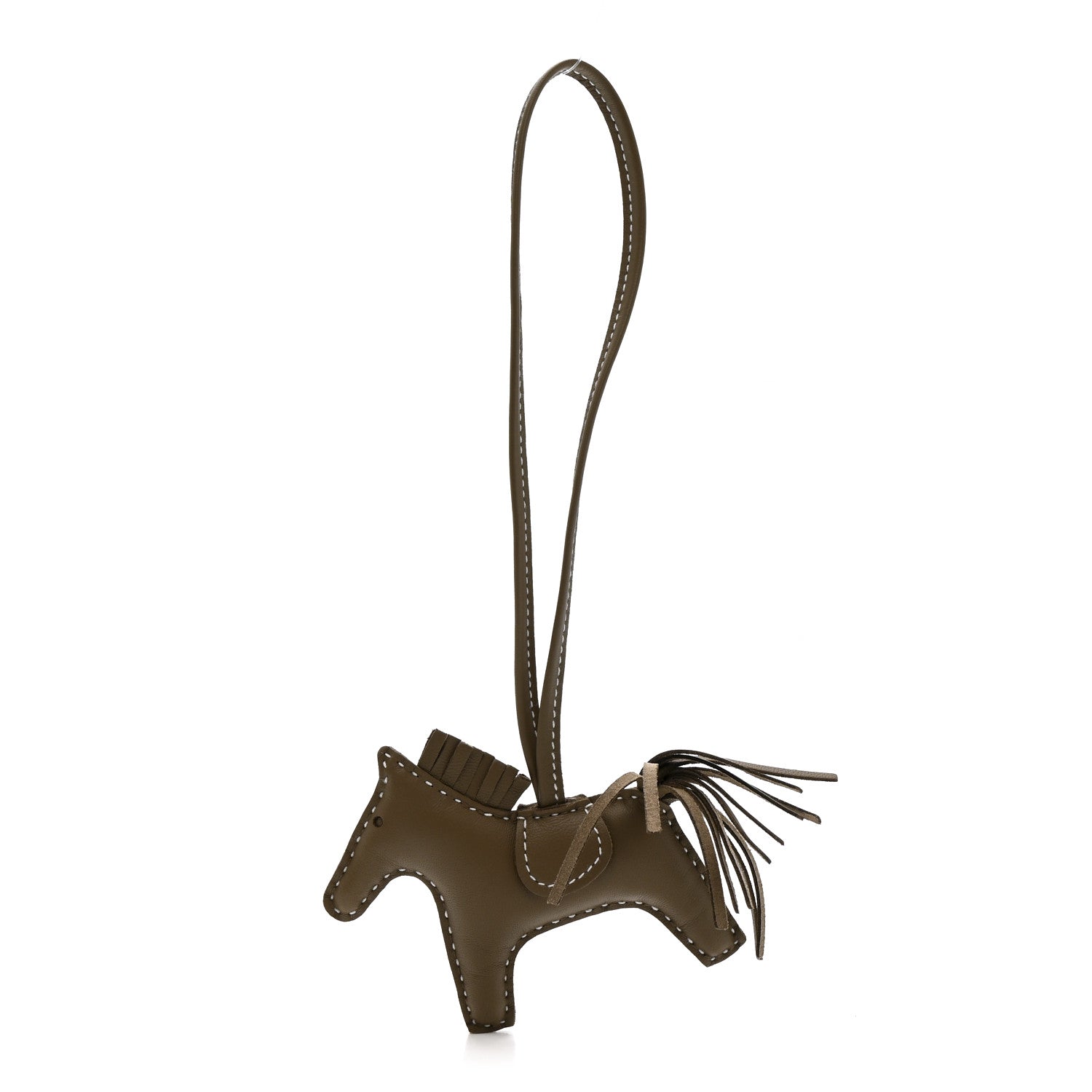 Milo Lambskin Grigri Rodeo Horse Bag Charm PM Etoupe