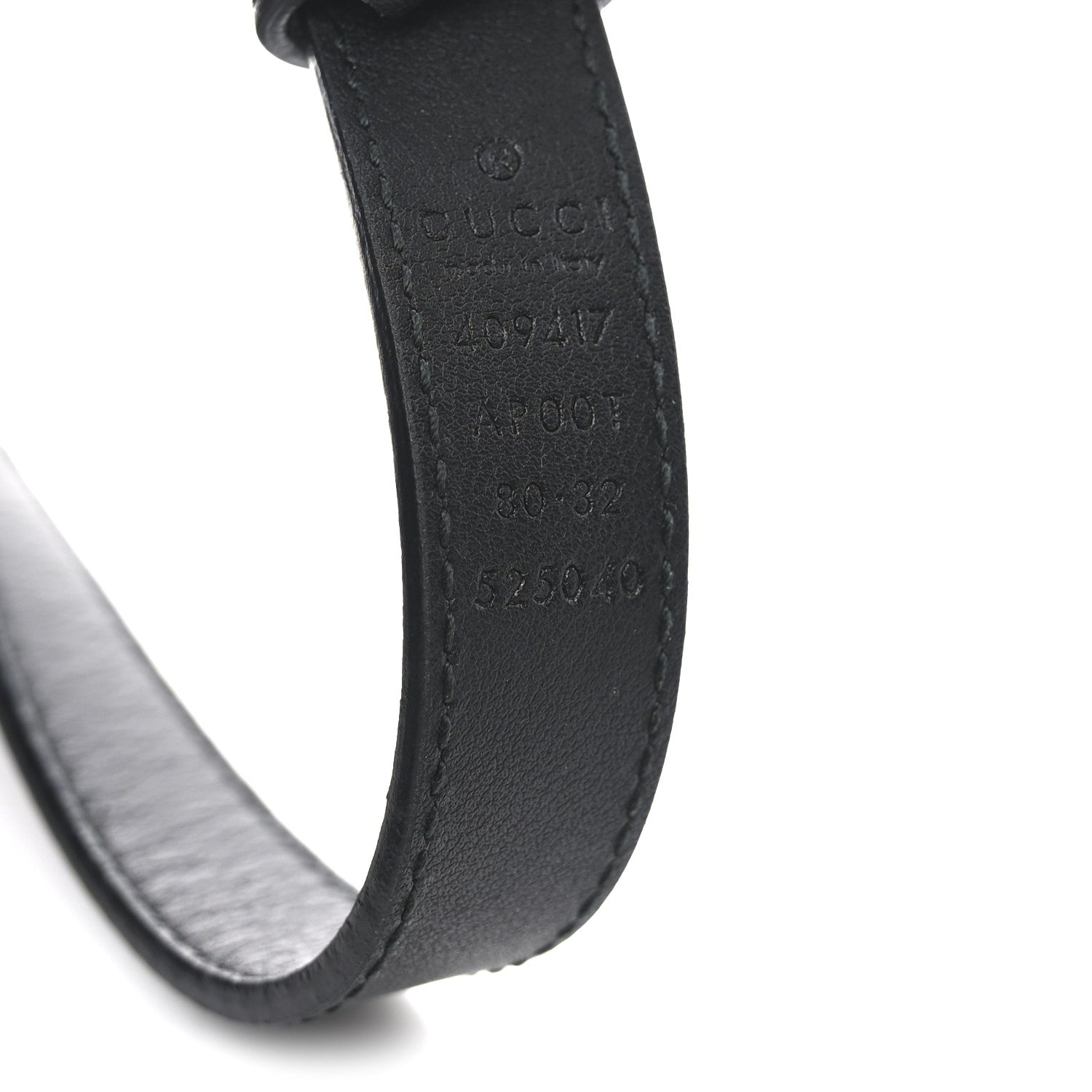 Calfskin Double G 20mm Belt 80 32 Black