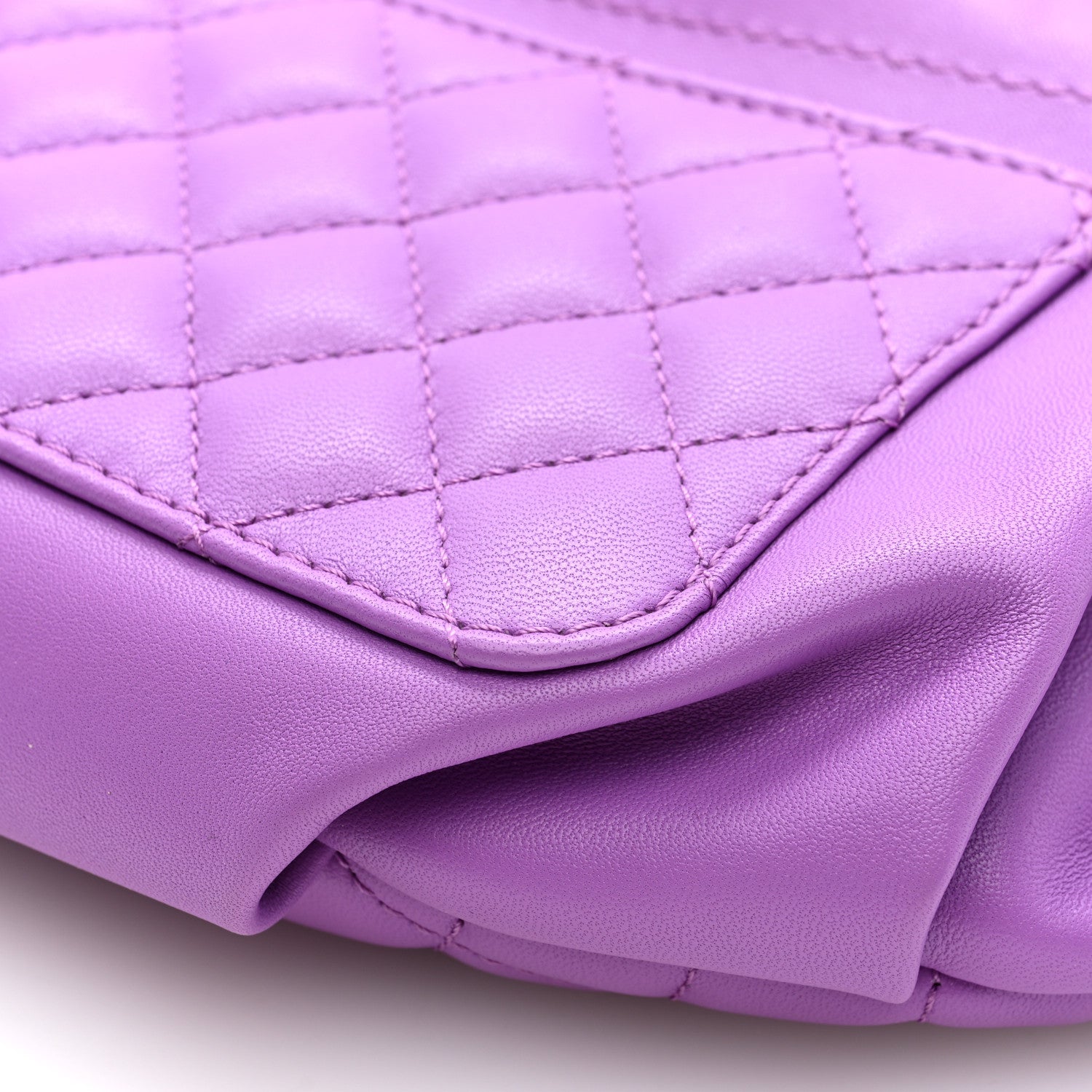 Lambskin Quilted Waist Belt Bag Purple