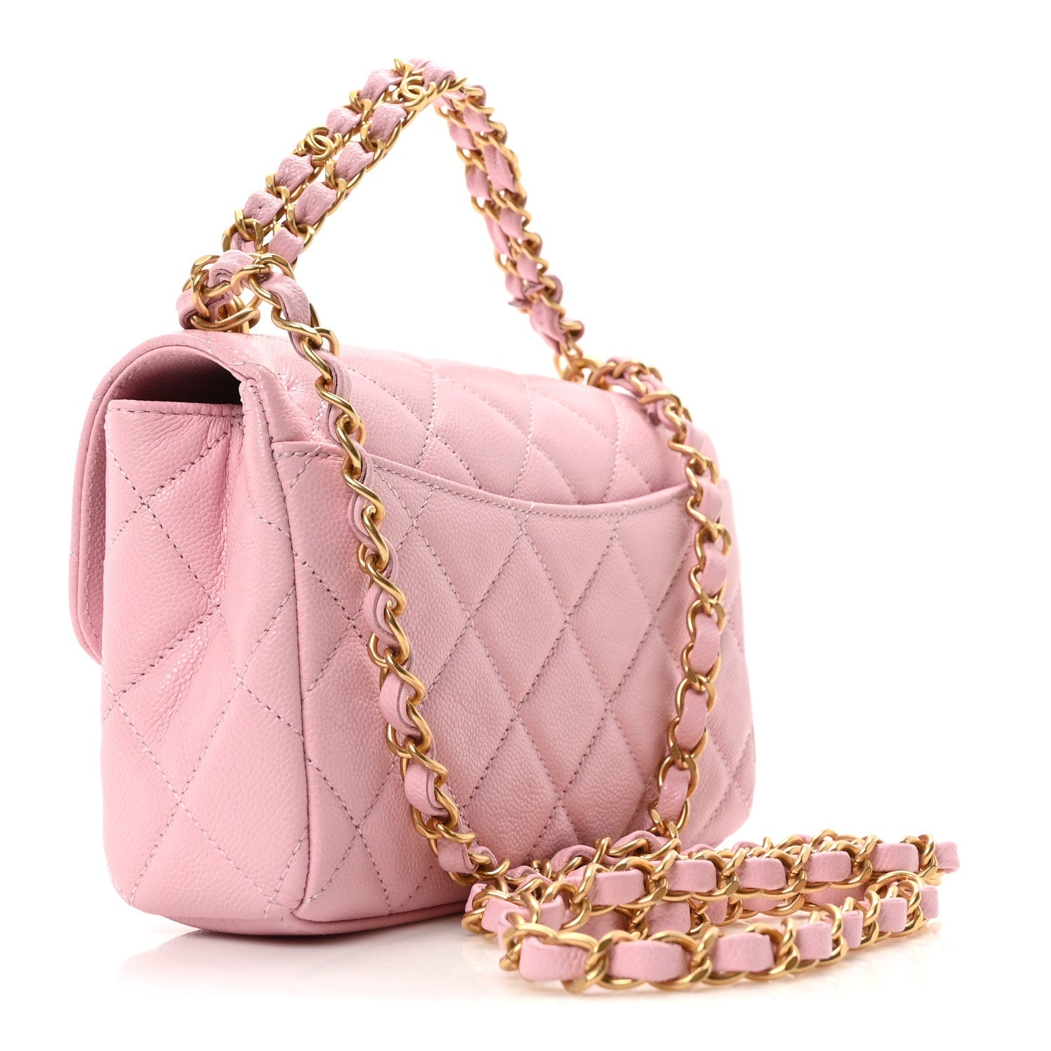 Caviar Quilted Mini Flap Light Pink