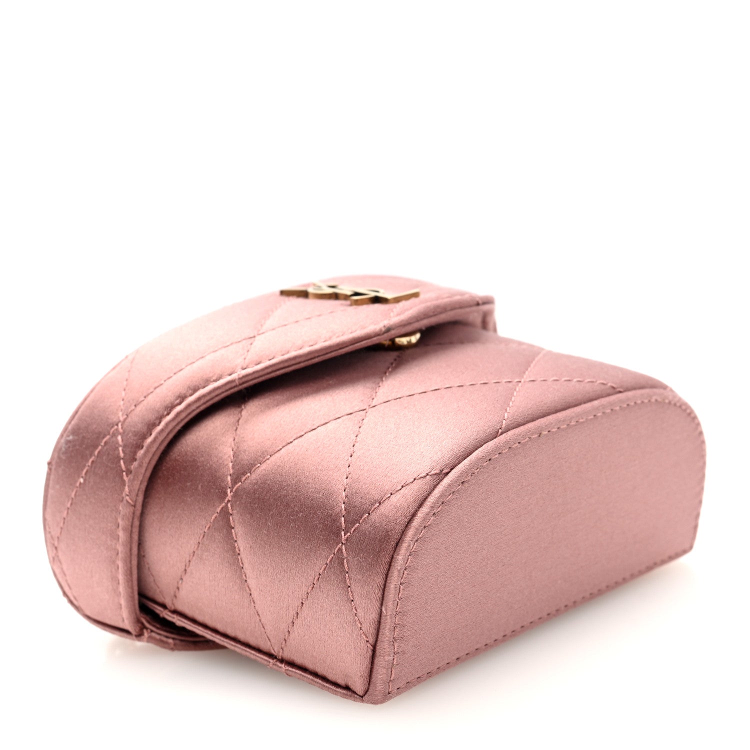 Satin Matelasse Monogram Micro June Box Bag Dragee