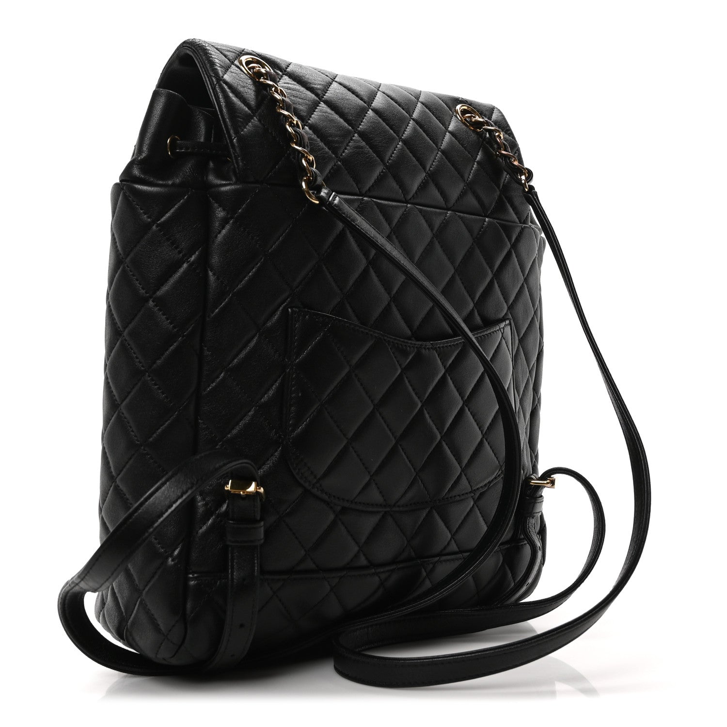 Lambskin Quilted Large Urban Spirit Backpack Black