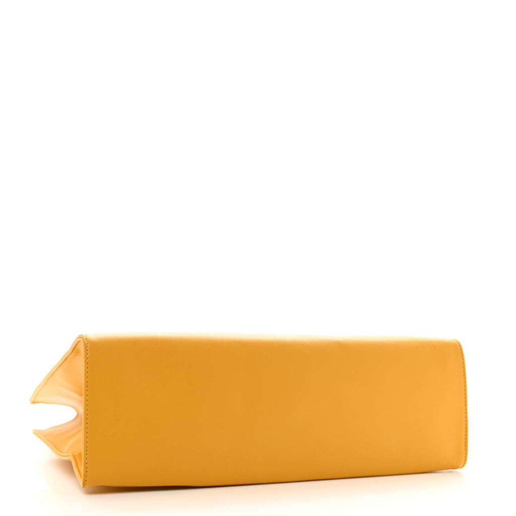 Vegan Leather Medium Shopping Bag Yellow