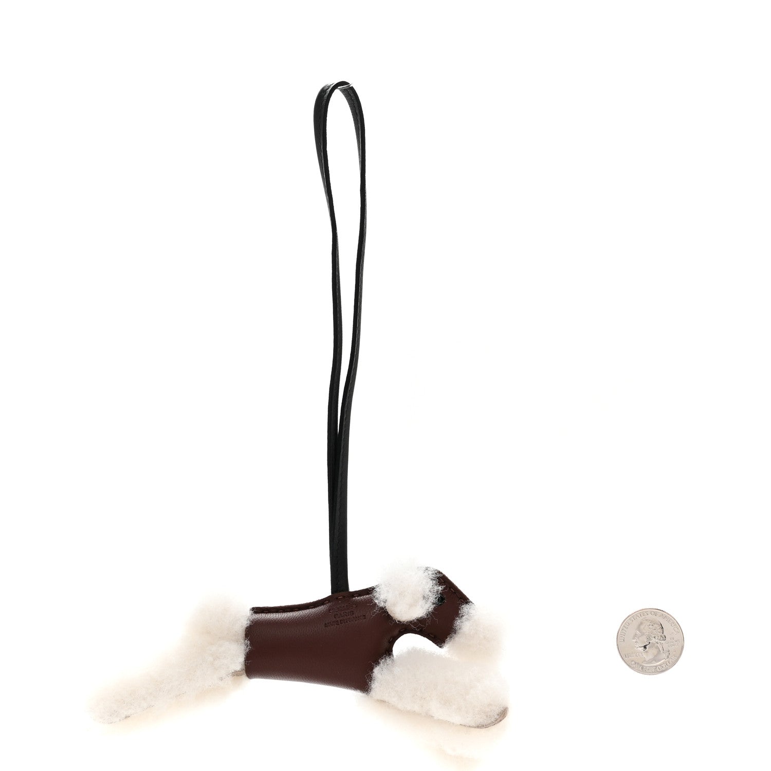 Milo Lambskin Shearling Budy Charm Chocolate Black