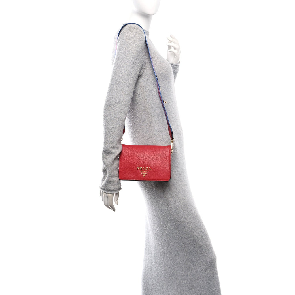 Vitello Daino Flap Crossbody Rosso
