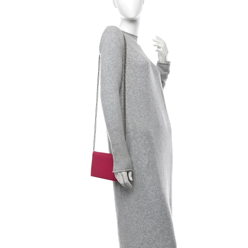 Textured Calfskin Medium Betty Chain Wallet Blossom