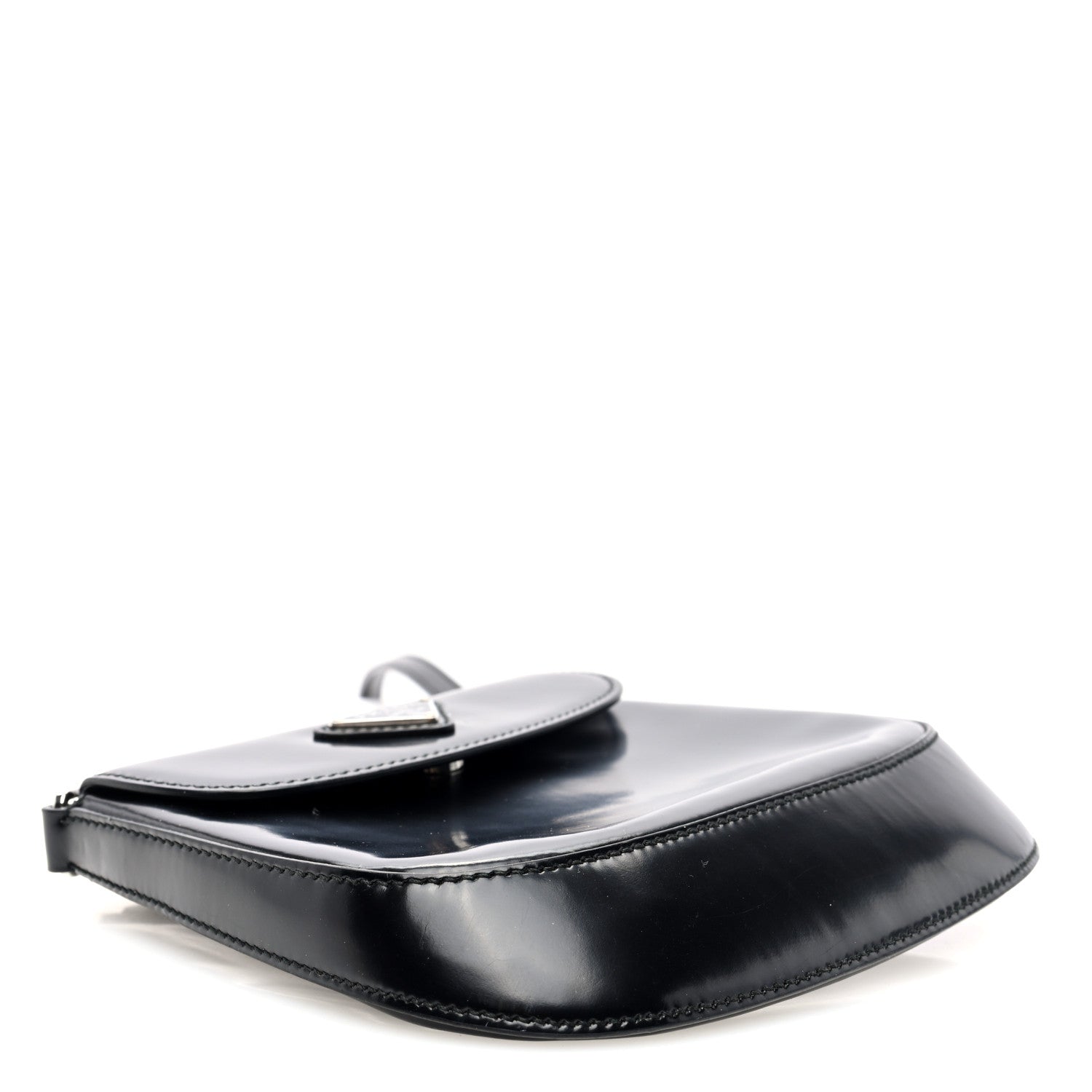 Spazzolato Mini Cleo Flap Adjustable Strap Shoulder Bag Black