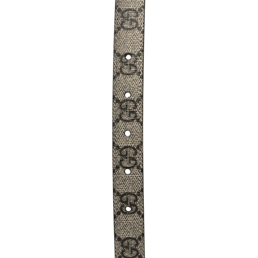GG Supreme Monogram Plutone Calfskin Double G Reversible 37mm Belt 70 28 Beige Ebony New Acero