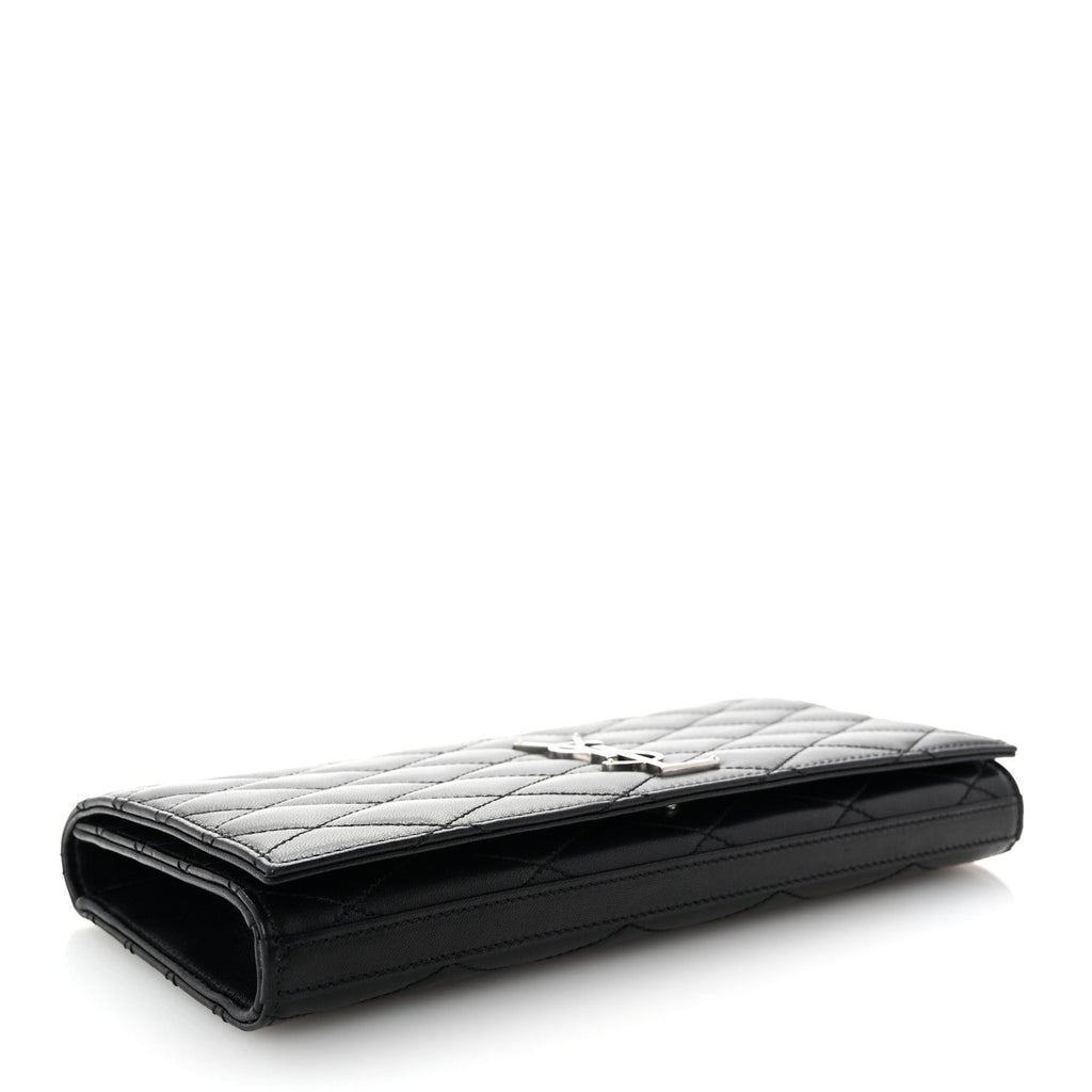 Lambskin Quilted Kate Clutch Black