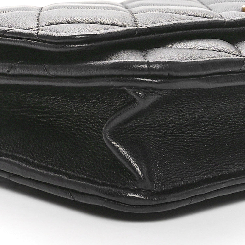 Lambskin Plexiglass Quilted Coco Love Wallet On Chain WOC Black