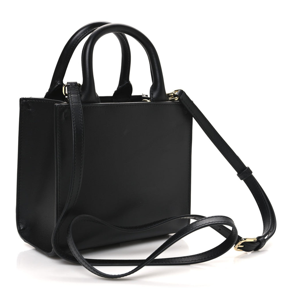 DOLCE GABBANA Calfskin Mini DG Daily Shopper Tote Black