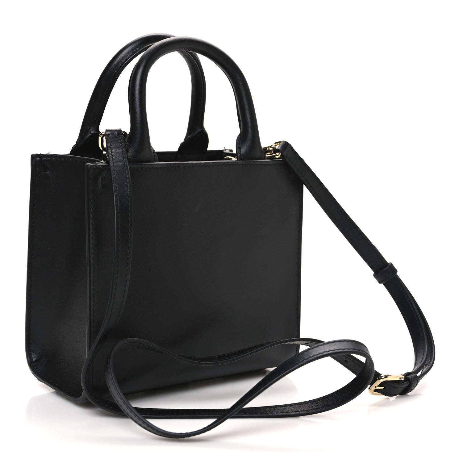 DOLCE GABBANA Calfskin Mini DG Daily Shopper Tote Black