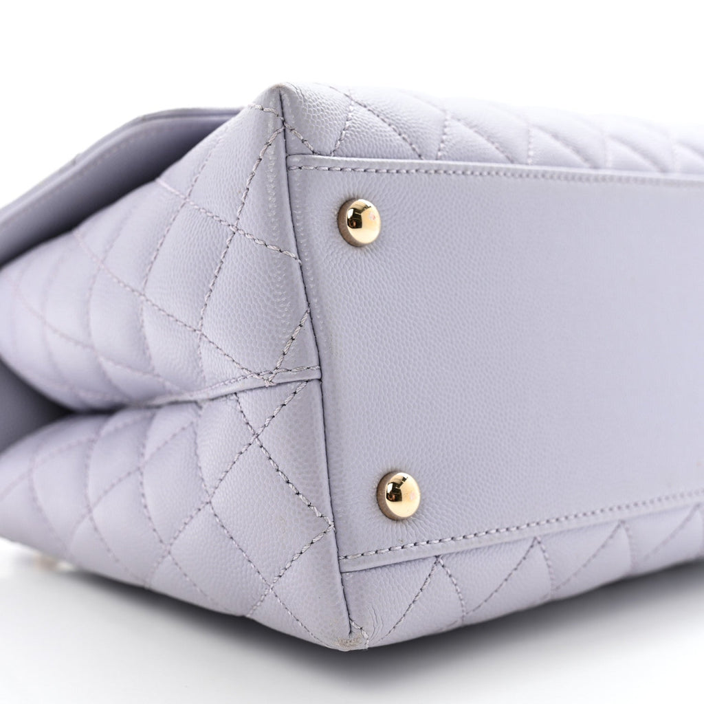 Caviar Quilted Small Coco Handle Flap Light Purple