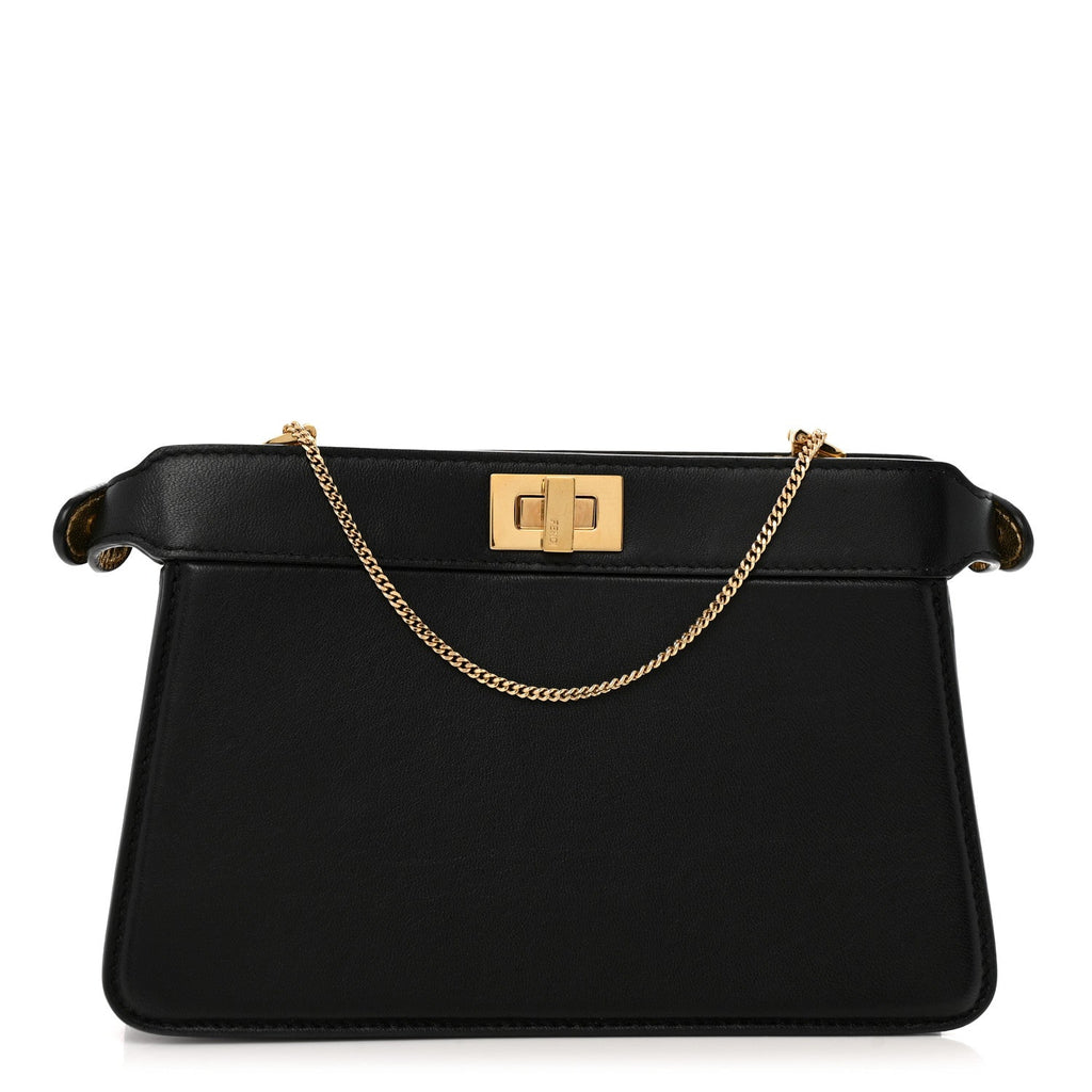 Nappa Small Peekaboo I SEE U East West Chain Satchel Black
