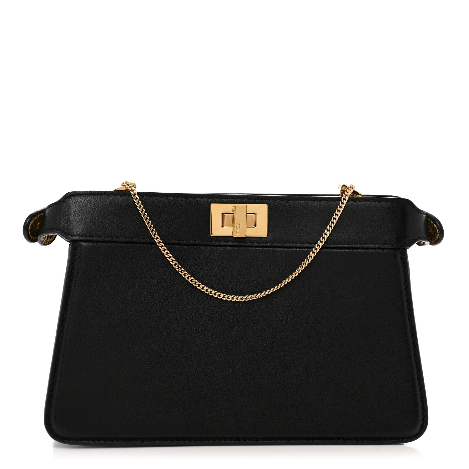 Nappa Small Peekaboo I SEE U East West Chain Satchel Black