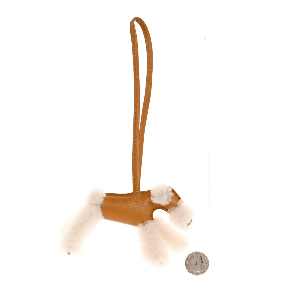 Milo Lambskin Shearling Budy Charm Sesame