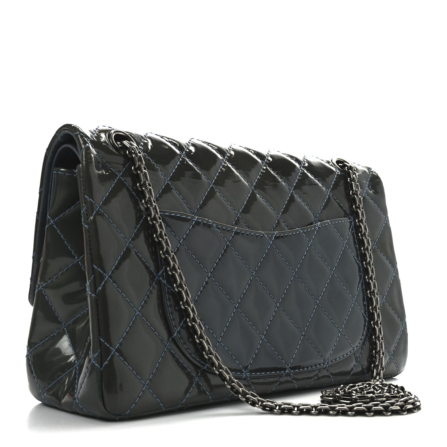 Patent Quilted 2.55 Reissue 226 Flap Blue