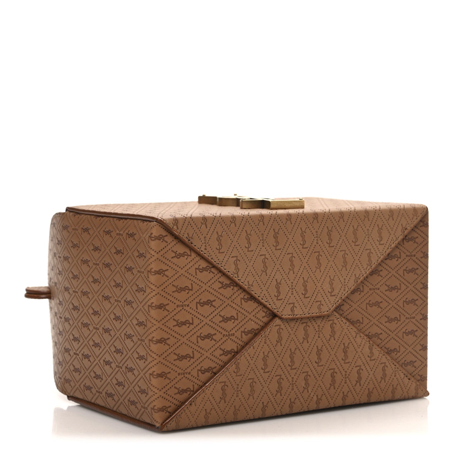 Calfskin Monogram Take Away Box Dusty Vintage Brown Gold