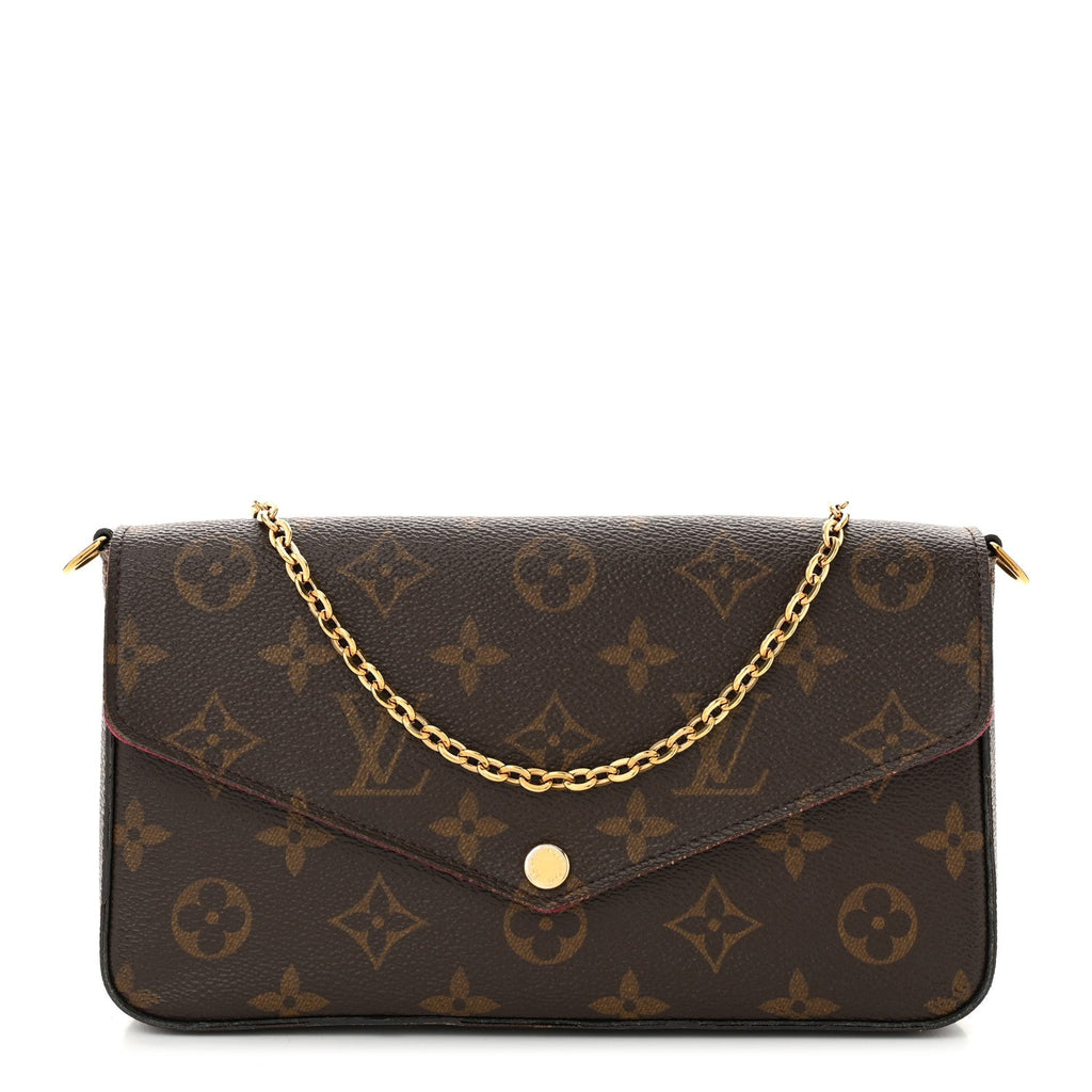 Monogram Pochette Felicie Chain Wallet Fuchsia