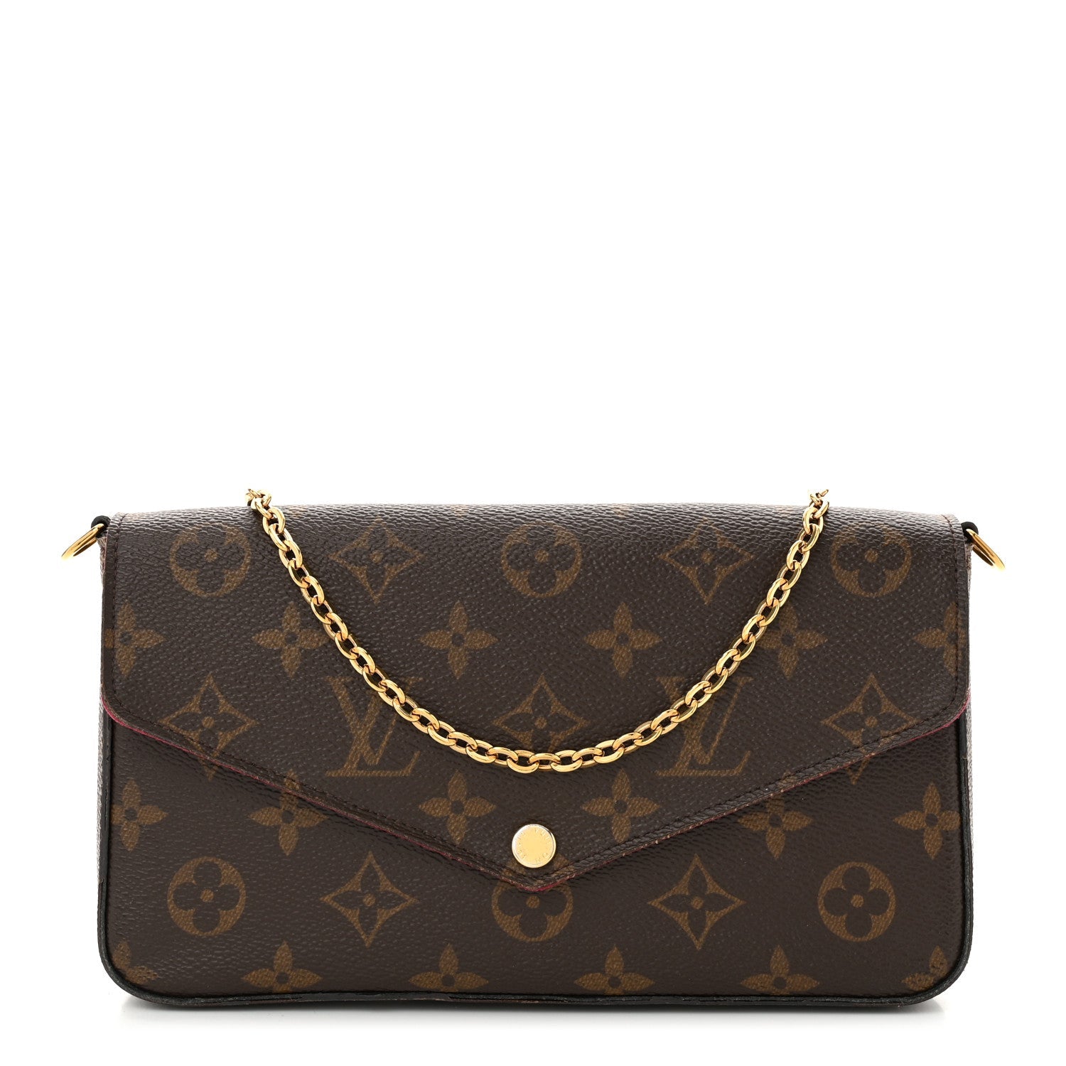 Monogram Pochette Felicie Chain Wallet Fuchsia