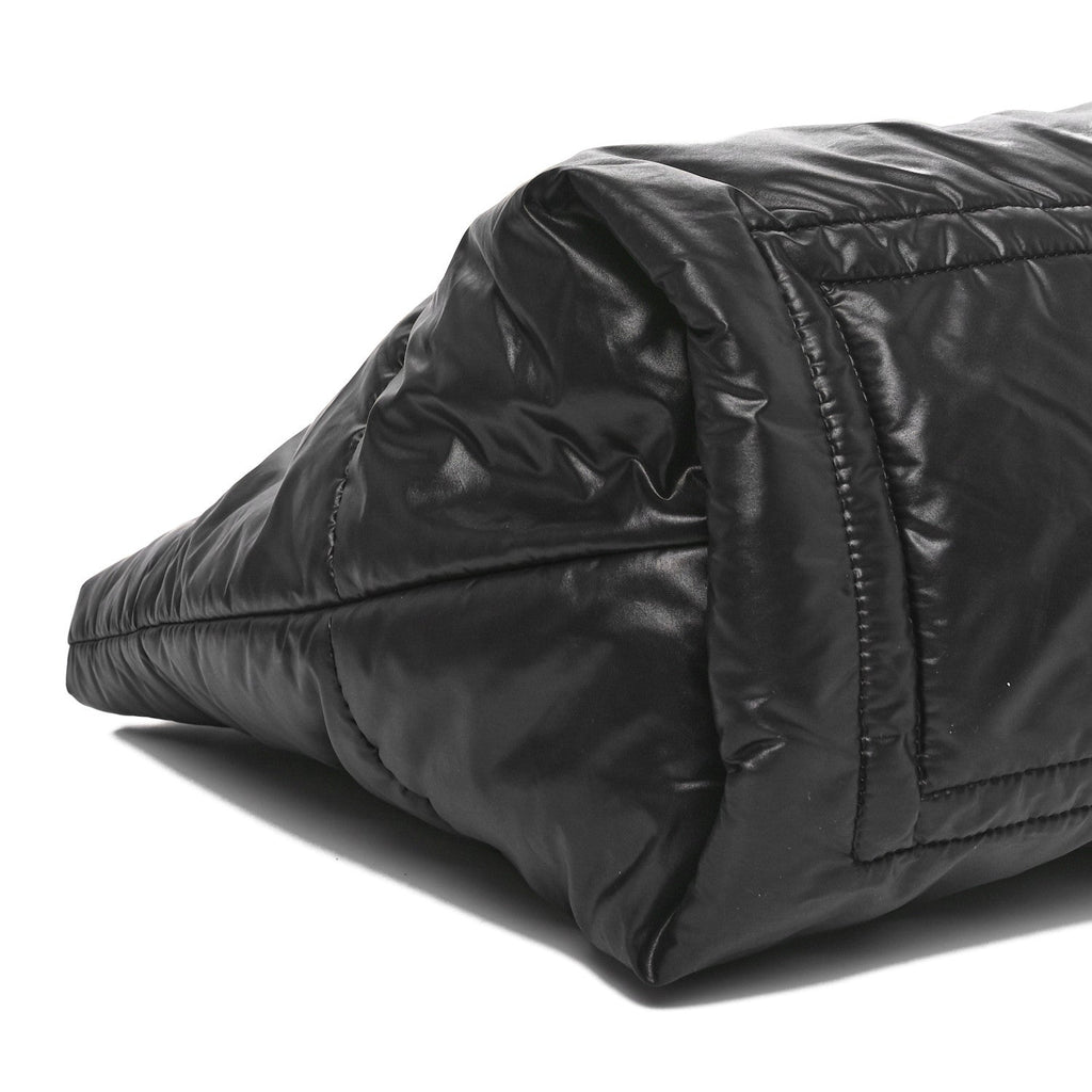 Nylon Quilted Medium Coco Cocoon Reversible Tote Black