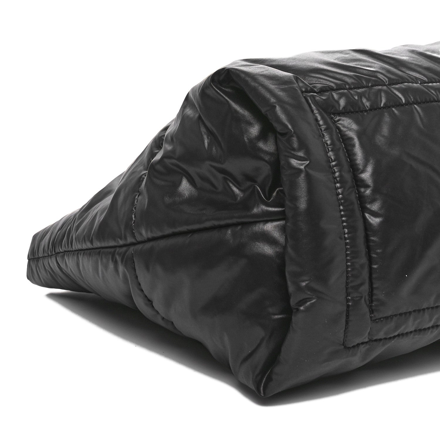 Nylon Quilted Medium Coco Cocoon Reversible Tote Black
