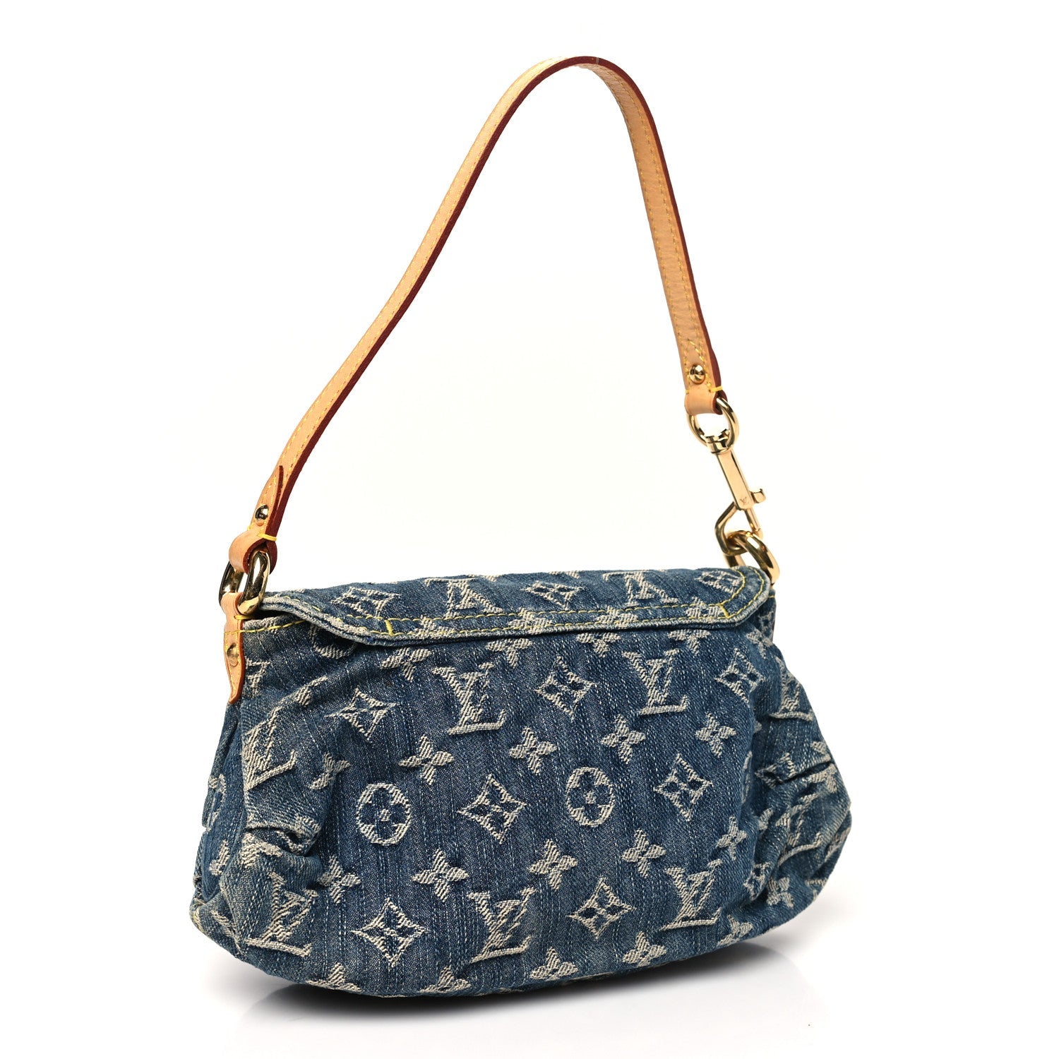 Monogram Denim Mini Pleaty Blue