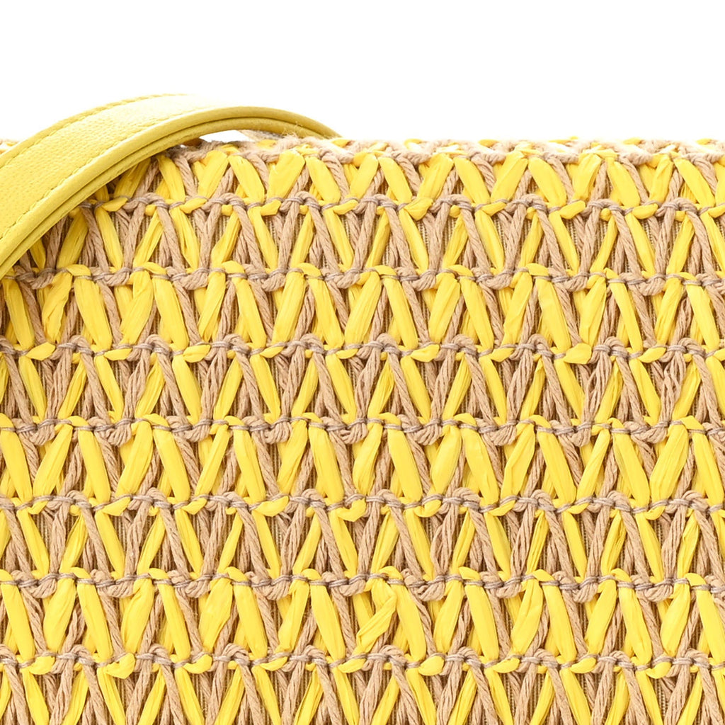 Lambskin Cotten Woven Boy Wallet On Chain WOC Yellow