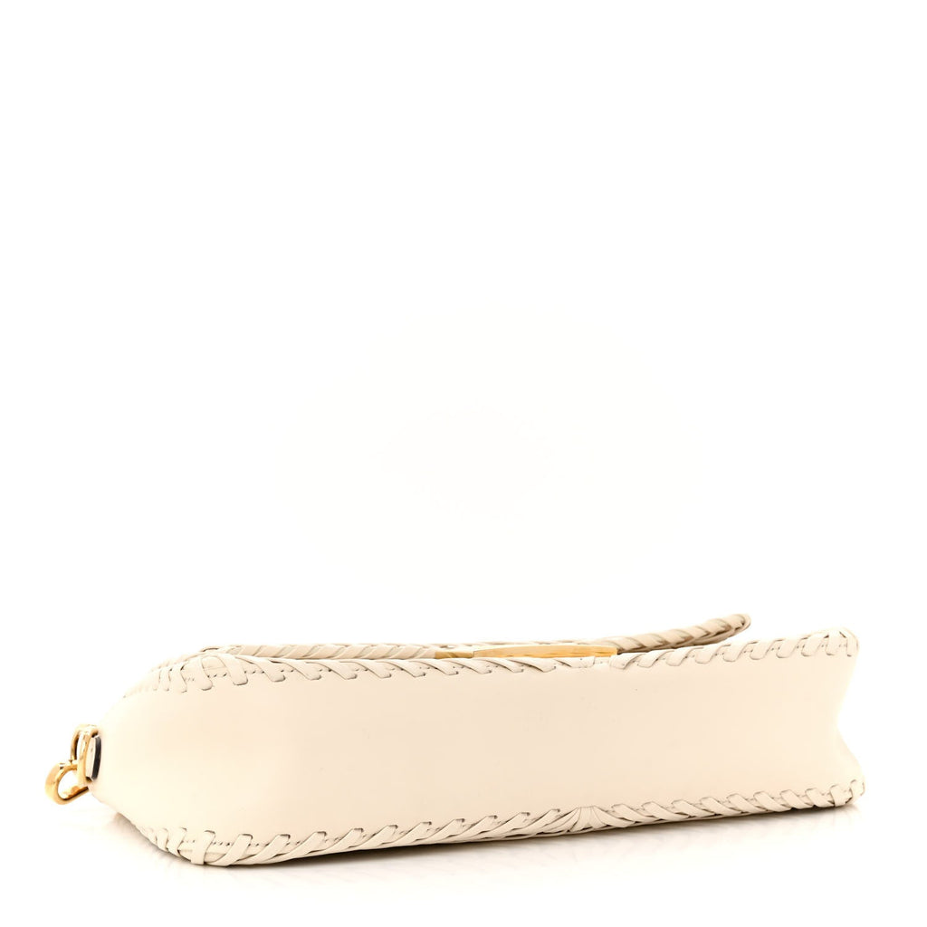 Vitello King Ceylon Woven Baguette White Ice
