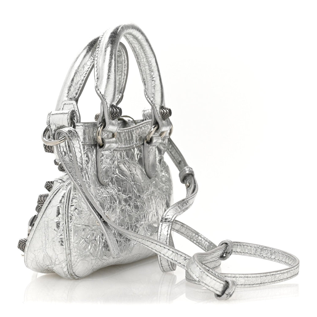 Agneau Arena Neo Cagole Mini Handbag Silver