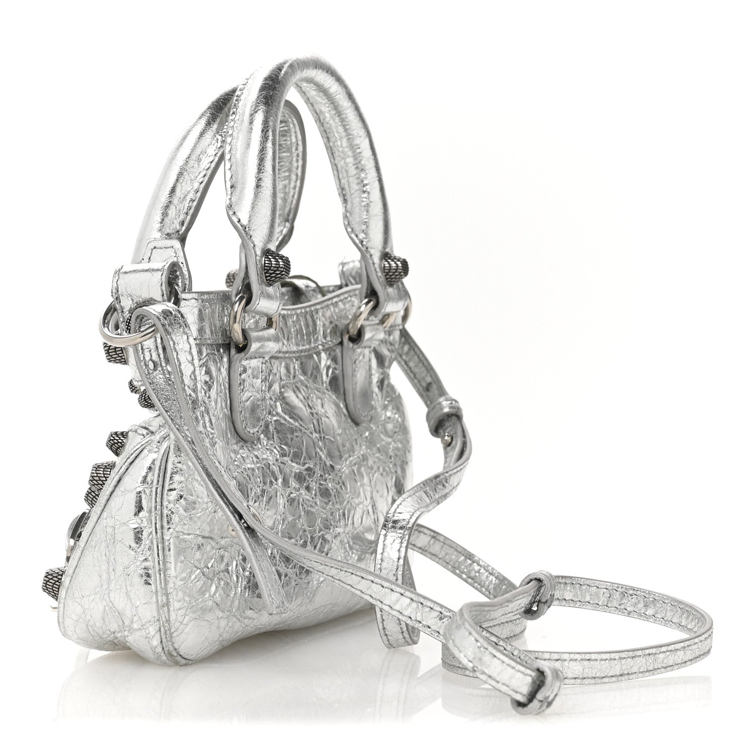 Agneau Arena Neo Cagole Mini Handbag Silver