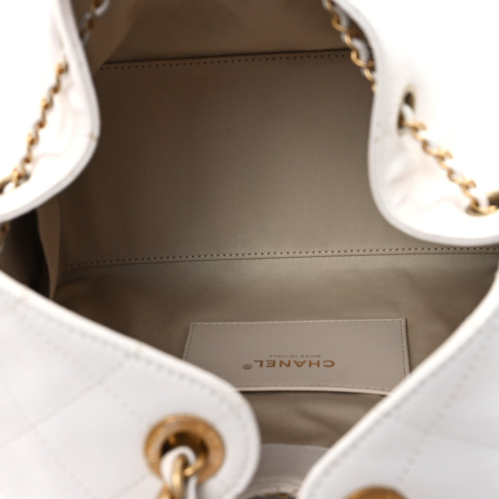 Caviar Quilted Small Chanel 25 Handbag White