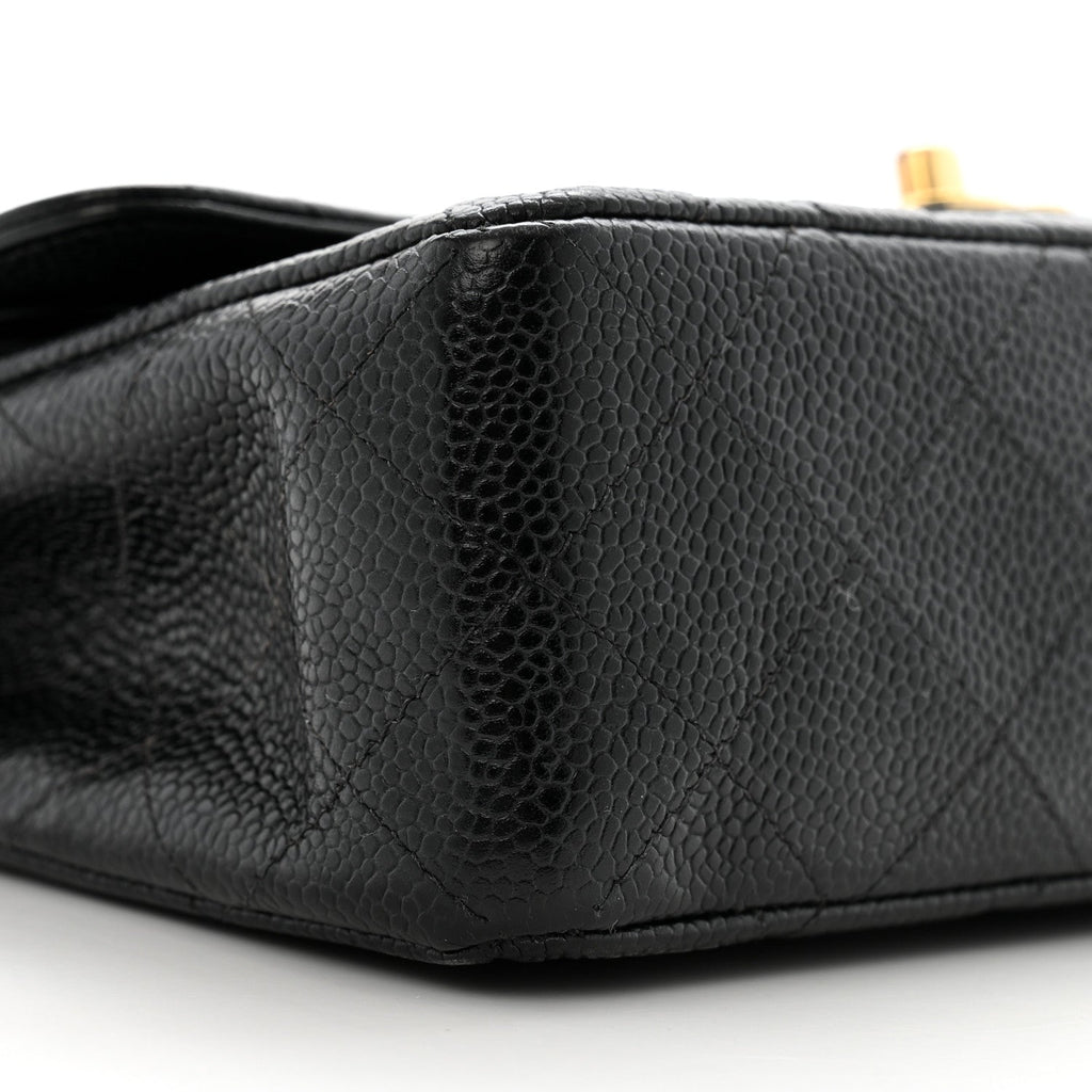 Caviar Quilted Small Double Flap Black