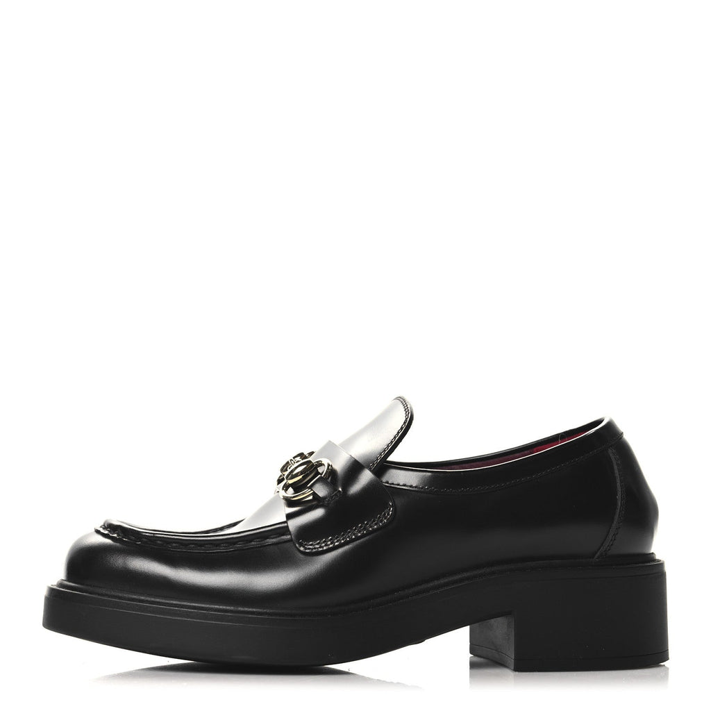 Cordovan Lux Horsebit Womens Lug Sole Loafers 35.5 Black