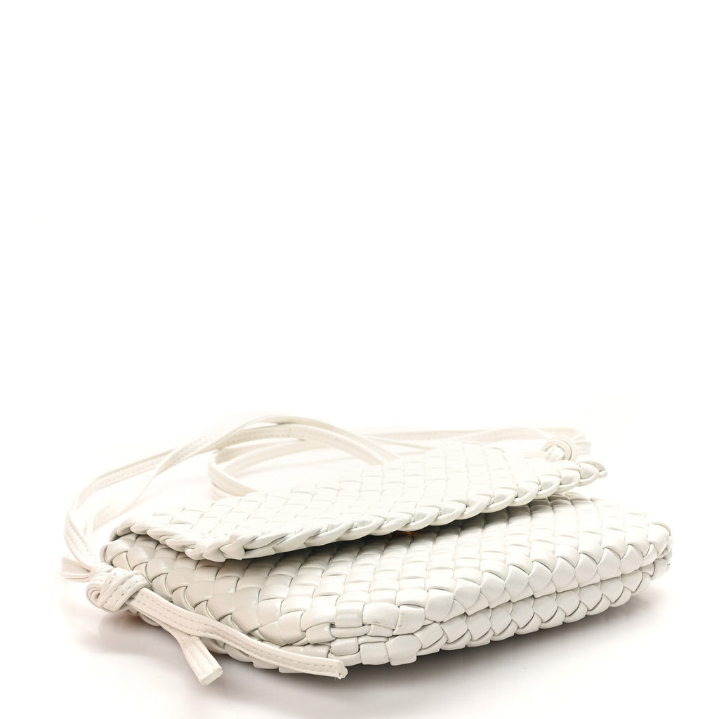 Nappa Intrecciato Cobble Messenger Bag White