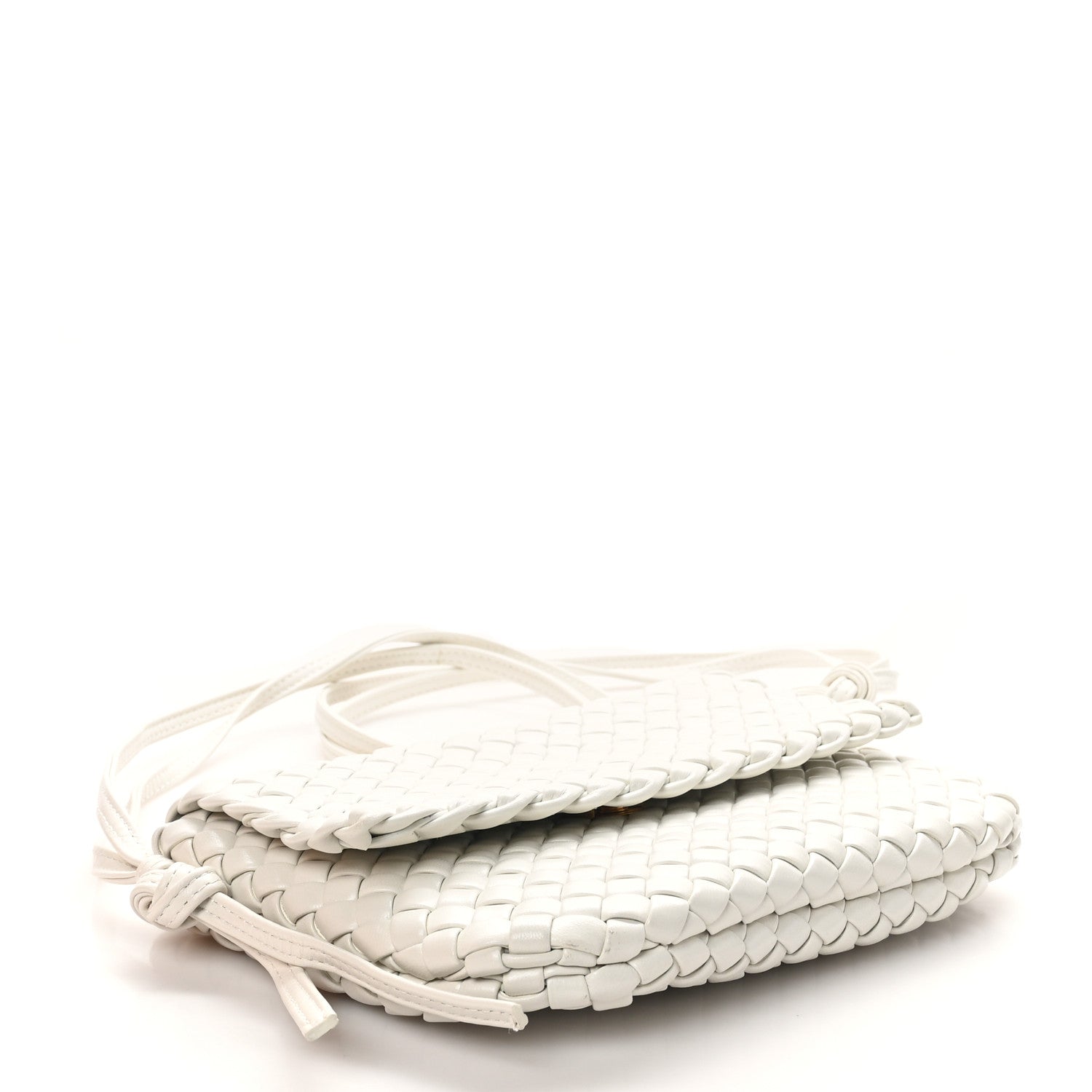 Nappa Intrecciato Cobble Messenger Bag White