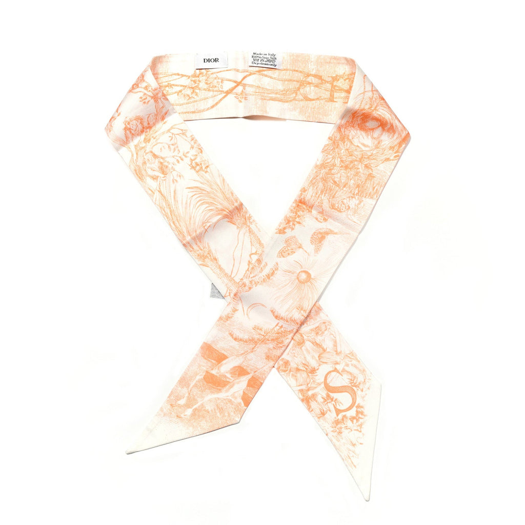 Silk ABCDior "S" Mitzah Scarf Rose