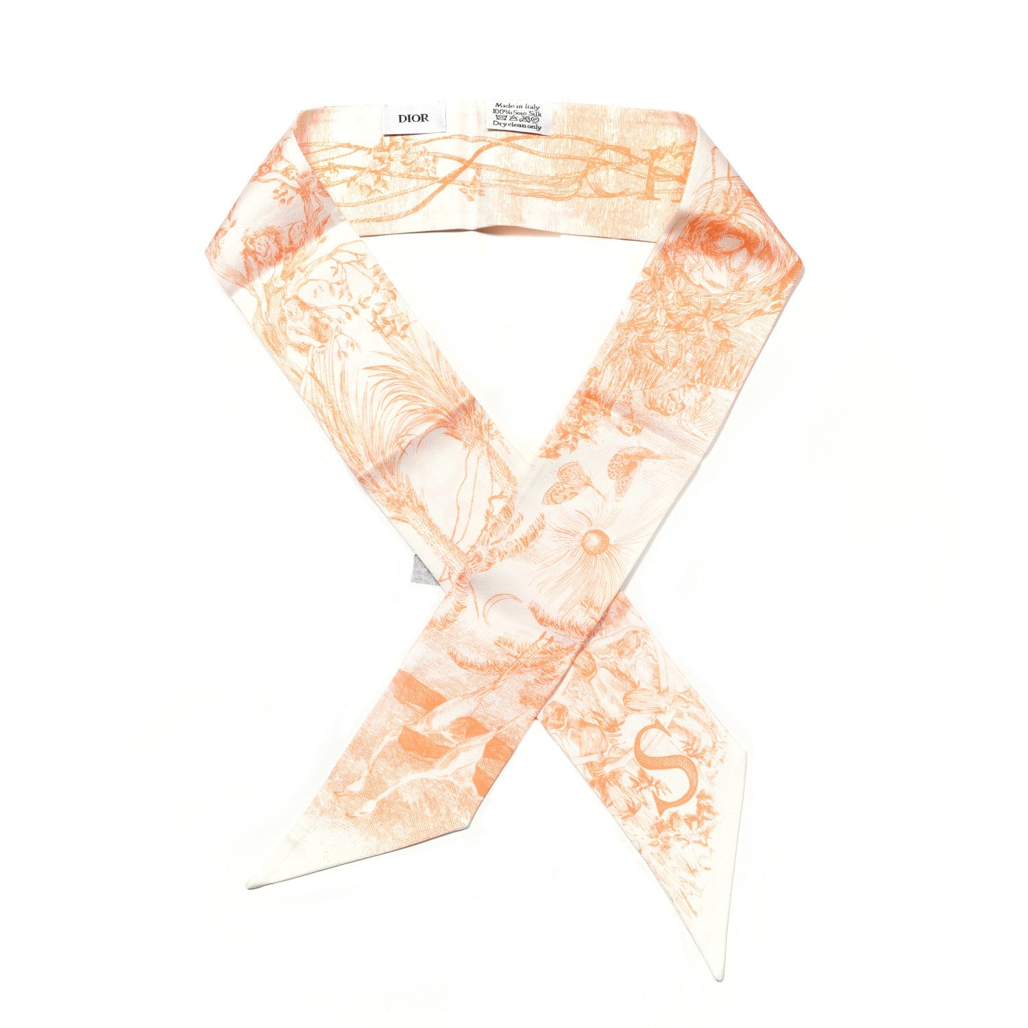 Silk ABCDior "S" Mitzah Scarf Rose