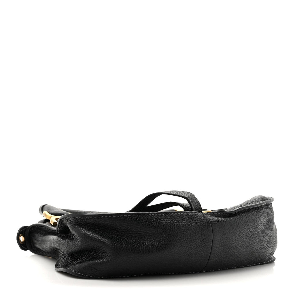 Calfskin Small Marcie Satchel Black