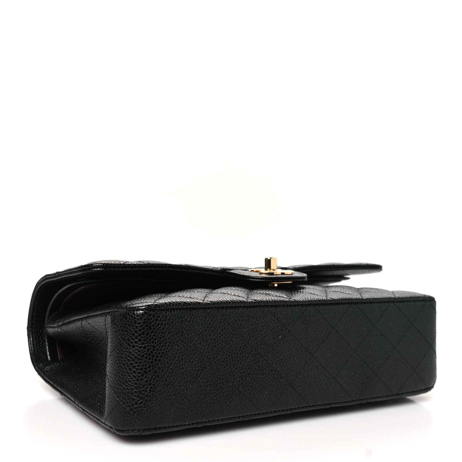 Caviar Quilted Small Double Flap Black