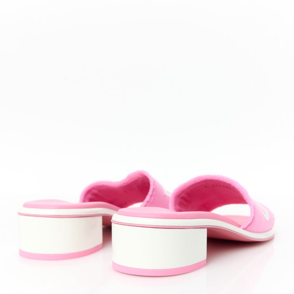 Cotton Logo Mule Sandals 36.5 Pink White